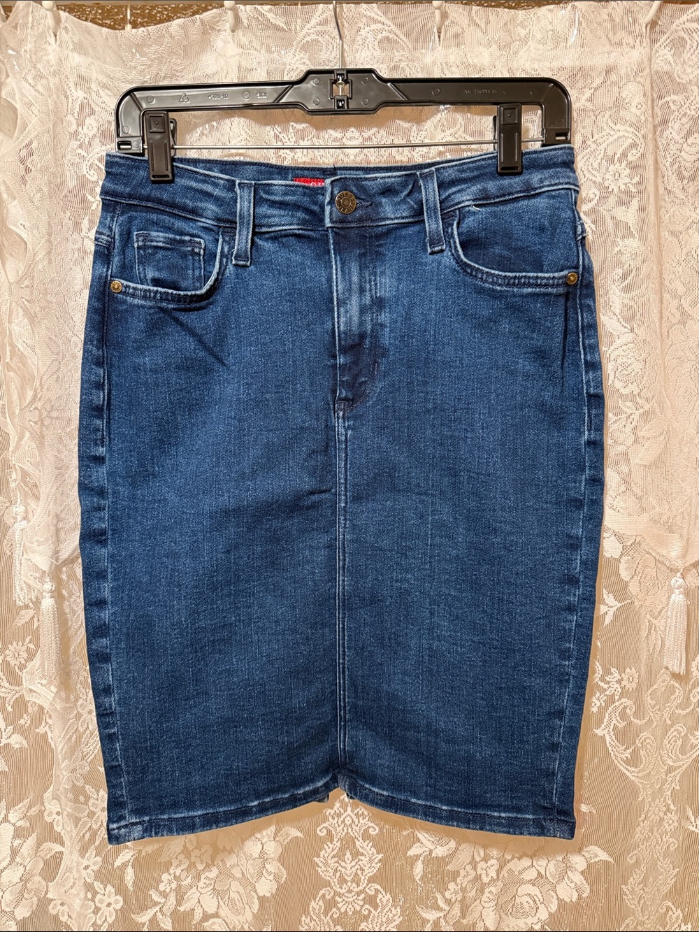 Guess Dark Blue Denim Pencil Skirt
